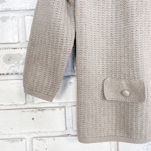 Croft & Barrow Neutral Coastal Cottagecore Grandma Knit Cardigan Retro S - Picture 3 of 6